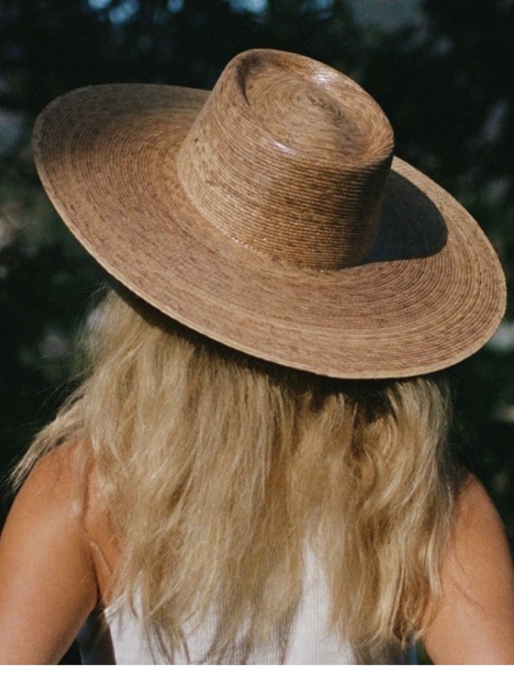 Lack Of Color Palma Wide Straw Boater Hat L/ XL NWT Natural Palm Leaf